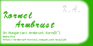 kornel armbrust business card